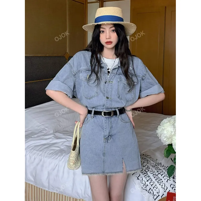 Váy denim (không kèm thắt lưng) 936205