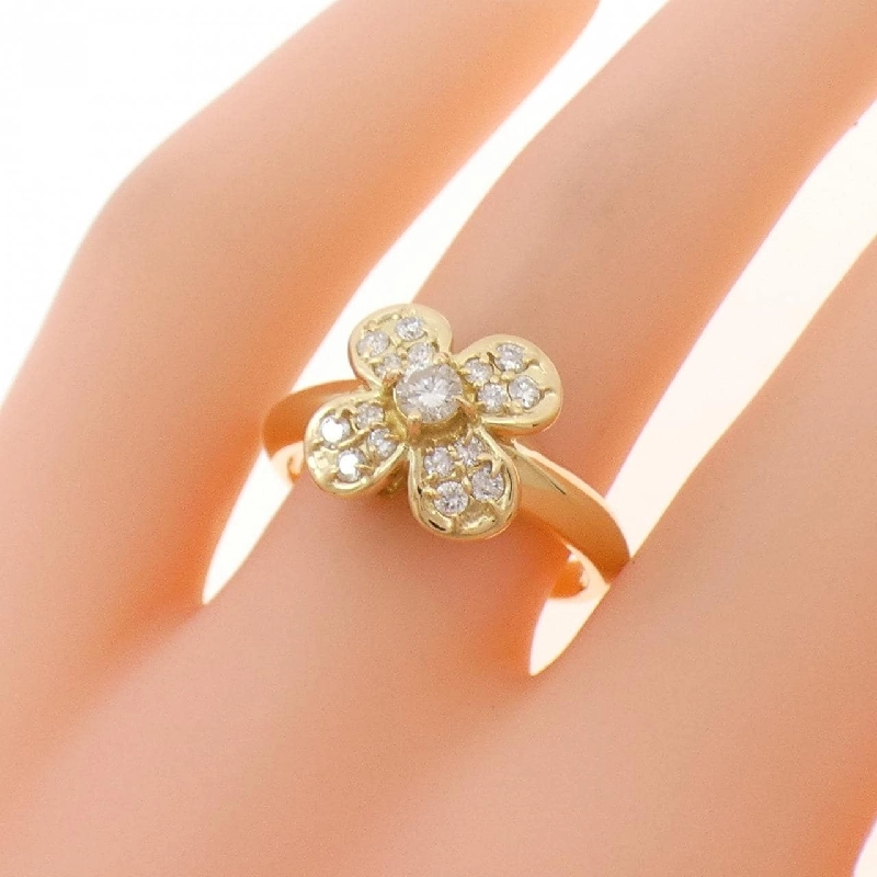 Nhẫn kim cương hoa K18YG 0.33CT - Hàng hiệu Authentic 850005