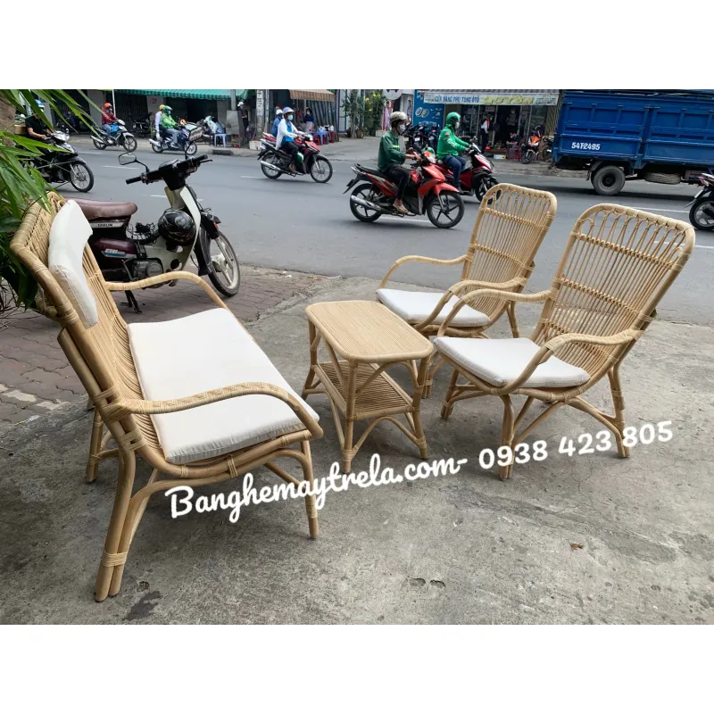 Bàn ghế mây tre đan 712100