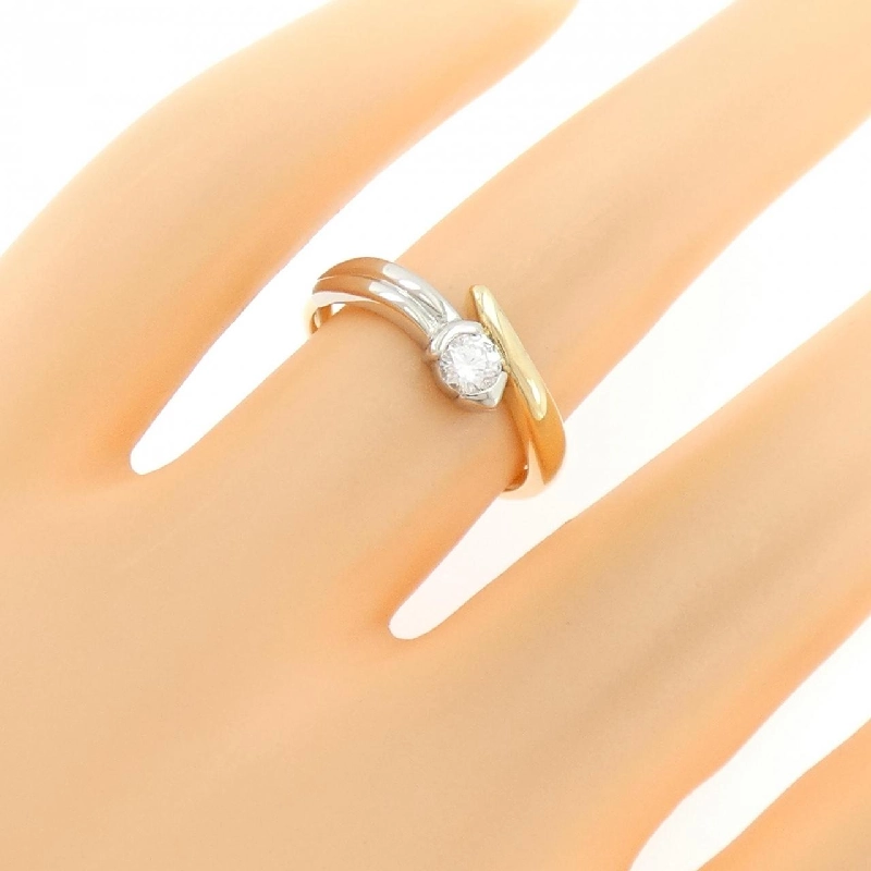 Nhẫn kim cương K18YG/PT900 0.18CT 666806