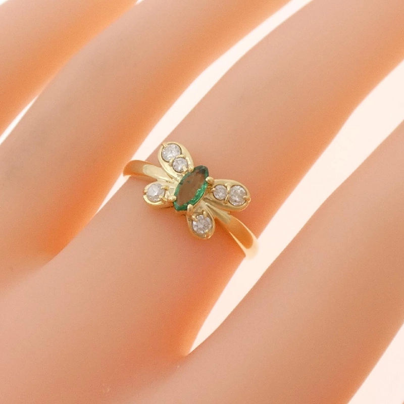 Nhẫn bướm ngọc lục bảo K18YG 0.19CT - Hàng hiệu Authentic 852129