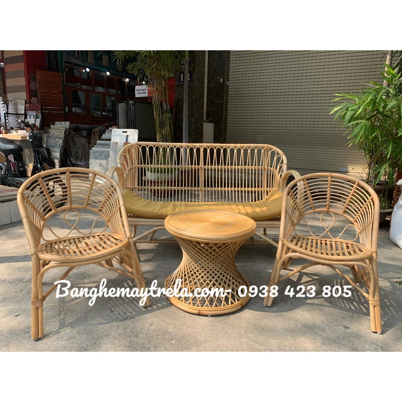 Sofa mây tay cuộn 519386