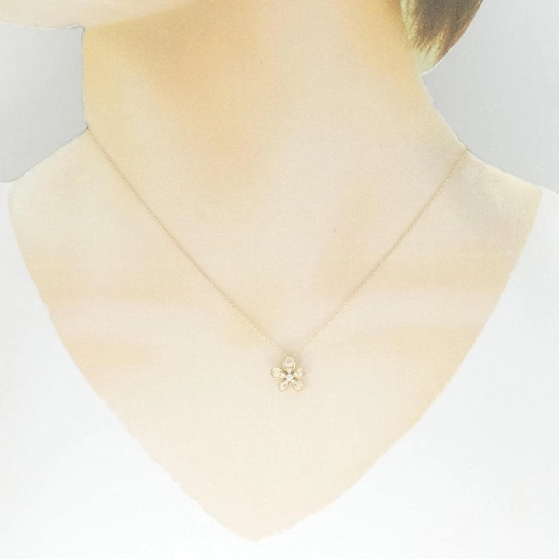 K18YG Hoa Kim Cương Dây Chuyền 0.30CT - Hàng hiệu Chính hãng 862457