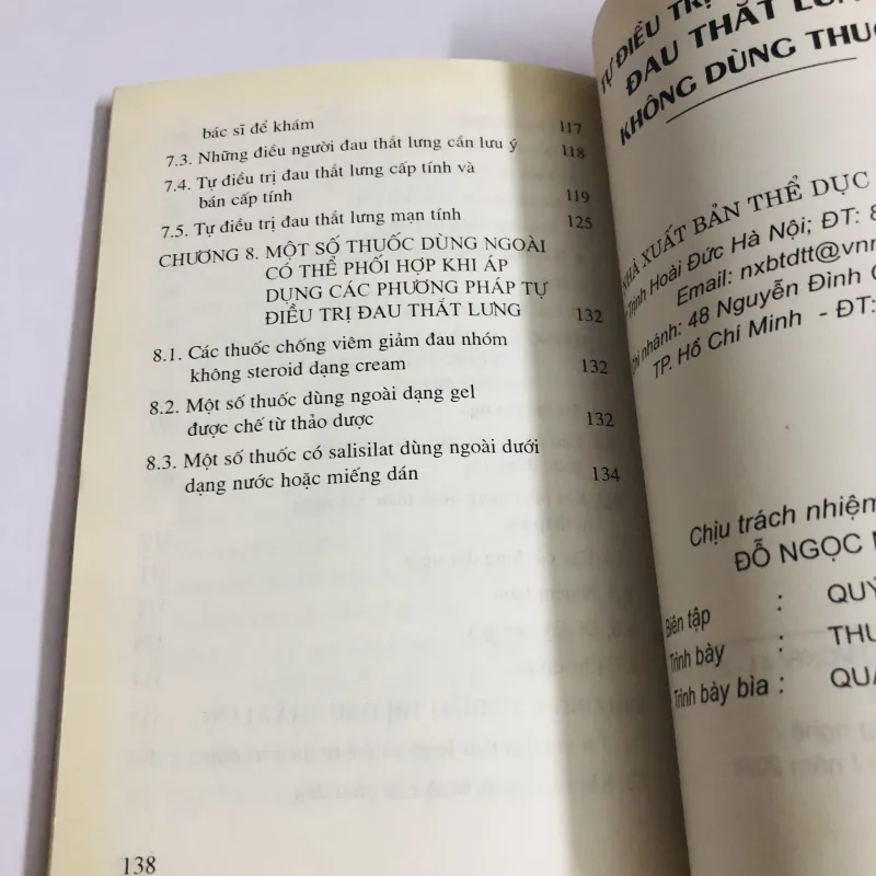 TỰ ĐIỀU TRỊ VÀ DỰ PHÒNG ĐAU THẮT LƯNG KHÔNG DÙNG THUỐC  749068