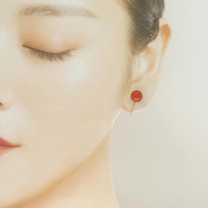 K18YG Bông tai san hô 8.1mm - Hàng hiệu Chính hãng 877873