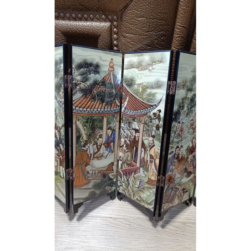 Bộ 6 tấm sơn mài chủ để Khúc thủy lưu thương_Hàng xuất khẩu châu Âu giá trị cao 702631