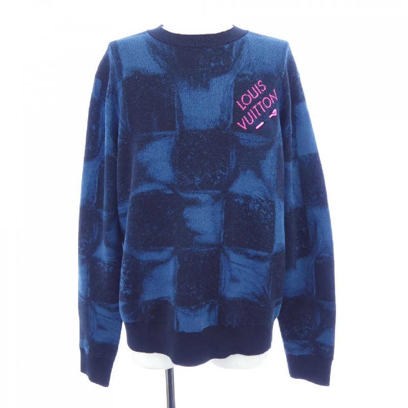 Louis Vuitton LOUIS VUITTON Damier Salt Jacquard Crew Neck HLN14WET6 Áo len - Hàng hiệu Chính hãng 884346