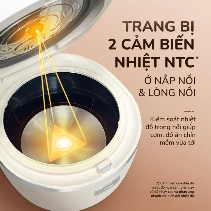 Nồi cơm điện tử UNIE URC612 , nấu cơm giảm đường, lòng nồi inox, dung tích 1,2L 598352