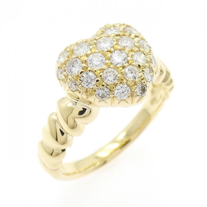 Nhẫn kim cương pavé hình trái tim K18YG 0.50CT - Hàng hiệu chính hãng 846360