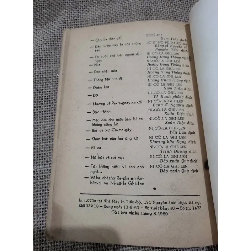 L THƠ AN-GIÊ-RI * QUY-BA- 1960  707060