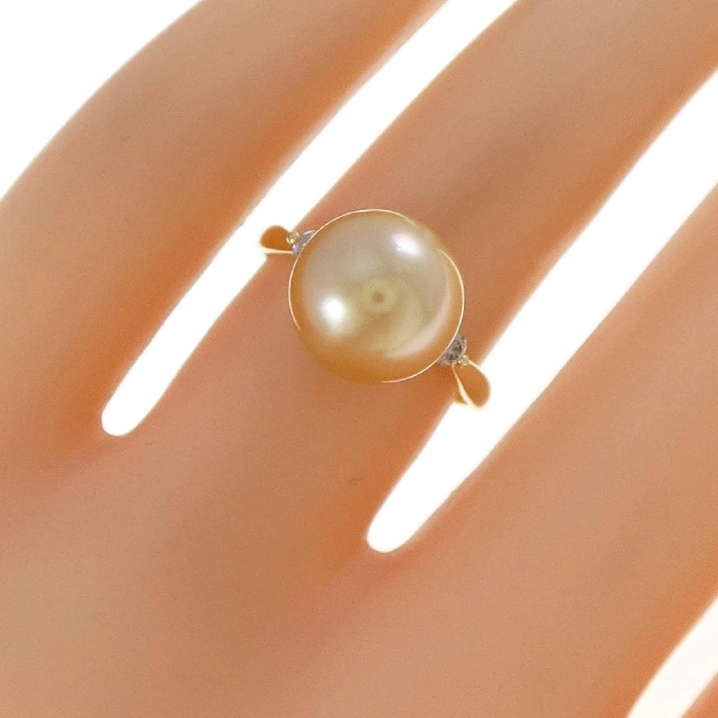 Nhẫn ngọc trai trắng K18YG 9.8mm - Hàng hiệu Authentic 850145