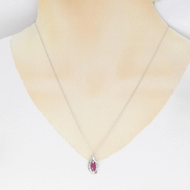 K18WG Dây chuyền Ruby 0.89CT - Hàng hiệu Chính hãng 863581