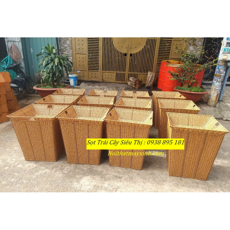 Giỏ mây trưng bày trái cây, giỏ mây đựng trái cây siêu thị chính hãng 478789