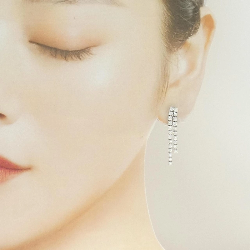 K18WG/750WG Bông tai kim cương - Hàng hiệu Authentic 867225