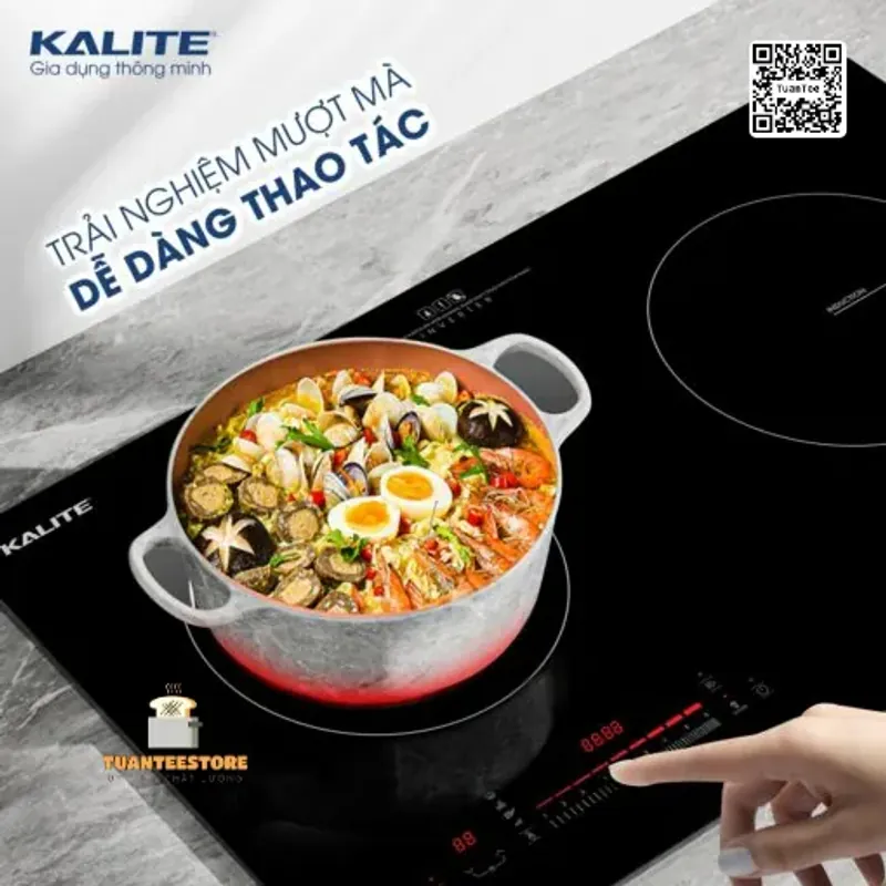 Bếp từ đôi KALITE KDI73 linh hoạt bền bỉ chịu nhiệt tốt 601489