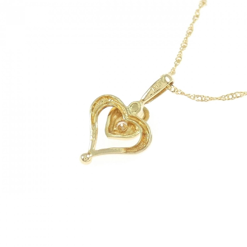K18YG Dây chuyền kim cương hình trái tim 0.05CT - Hàng hiệu Authentic 858674