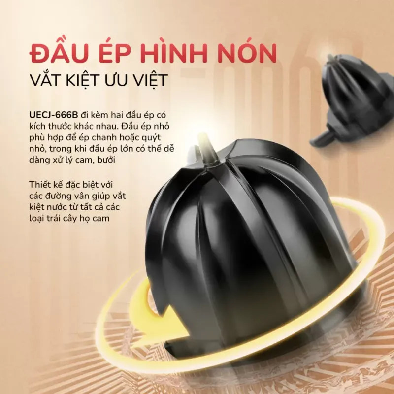 🔥 Máy vắt cam điện UNIE UECJ-666B 100W – Vắt cam, quýt, chanh nhanh gọn 785595