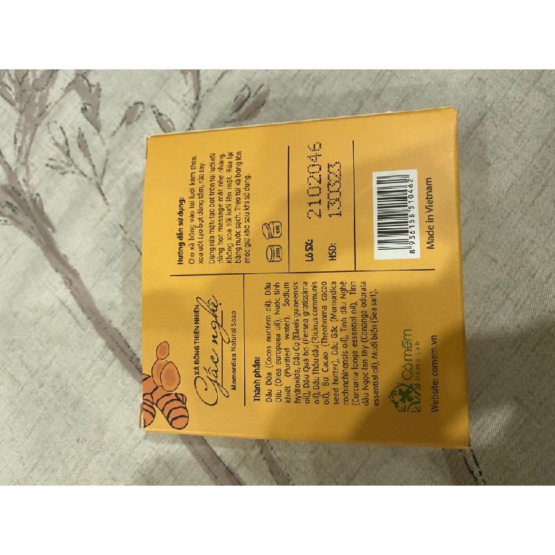 Xà bông thiên nhiên Gấc Nghệ của Cỏ Mềm 832