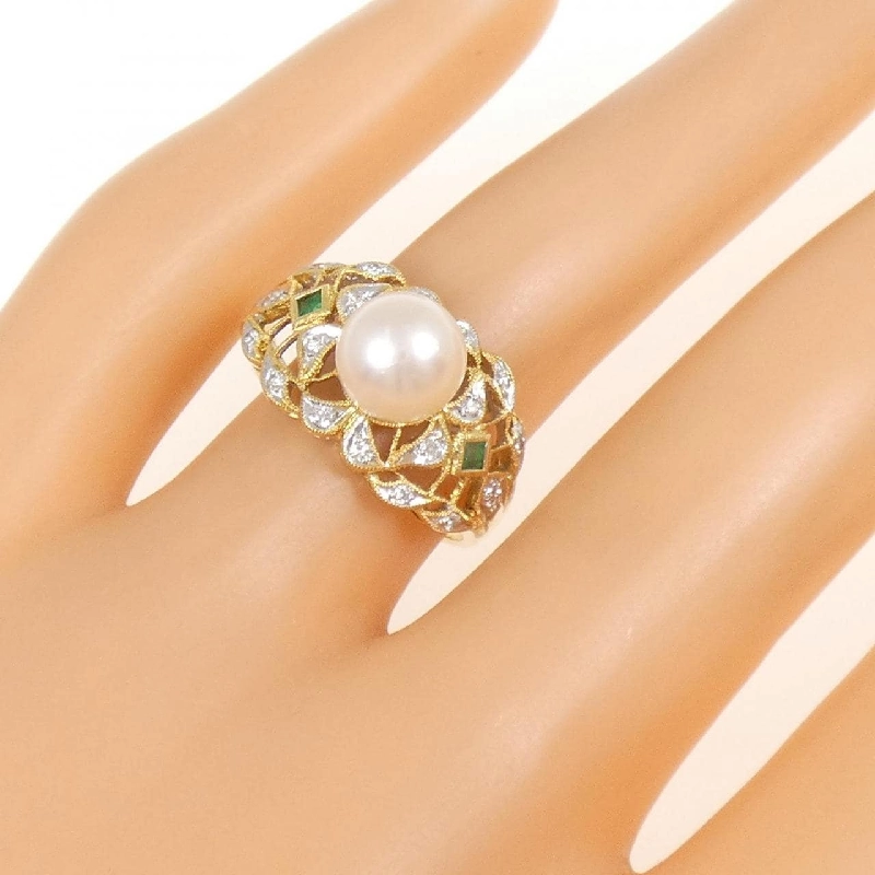 Nhẫn ngọc trai Akoya K18YG/K18WG 7.3mm 665649