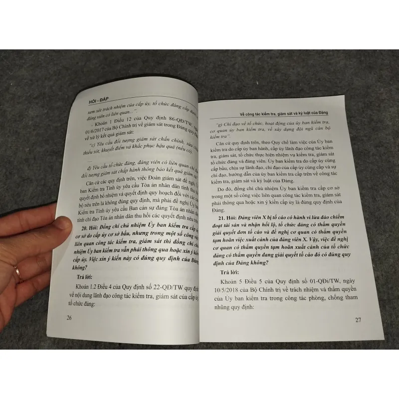 HỎI - ĐÁP VỀ CÔNG TÁC KIỂM TRA, GIÁM SÁT VÀ KỶ LUẬT CỦA ĐẢNG 701106
