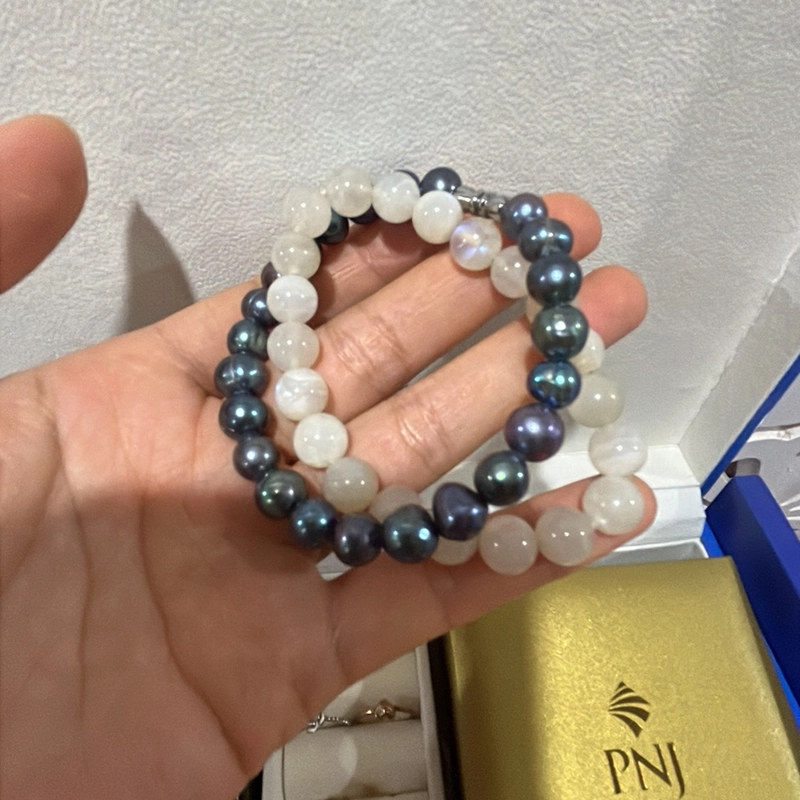 Vòng tay ngọc trai tự nhiên và đá mặt trăng  456794