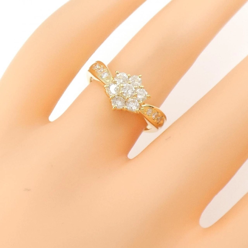 Nhẫn kim cương K18YG hoa 0.71CT 672763