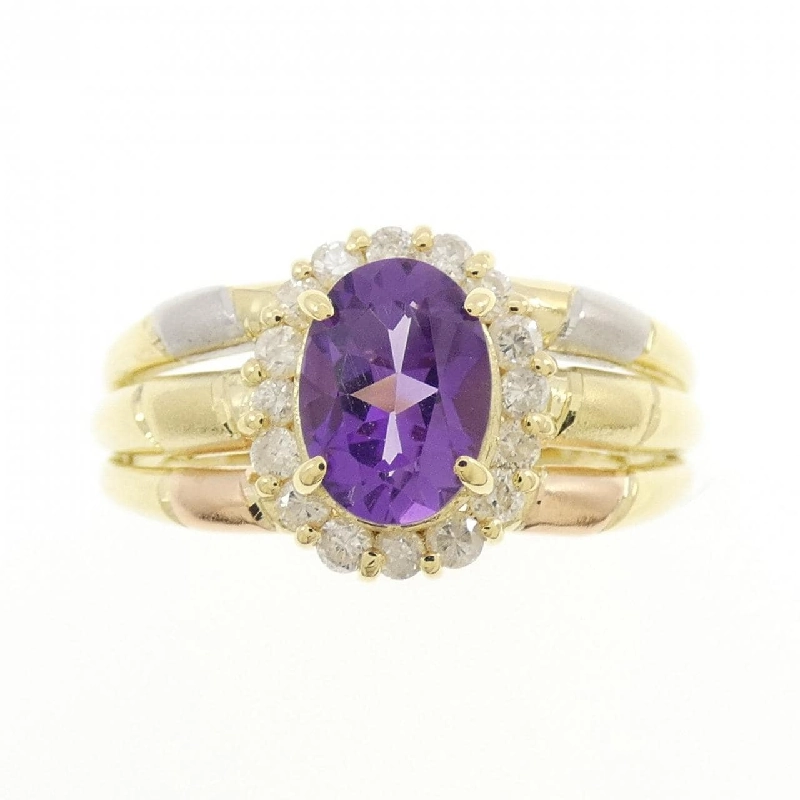 Nhẫn Amethyst K18YG/PT900/K18PG - Hàng hiệu Authentic 849288