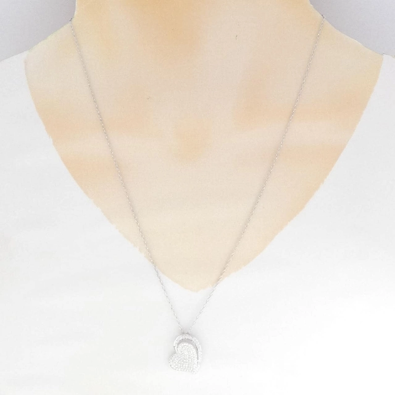 K18WG Dây chuyền kim cương hình trái tim 0.69CT - Hàng hiệu Authentic 850525