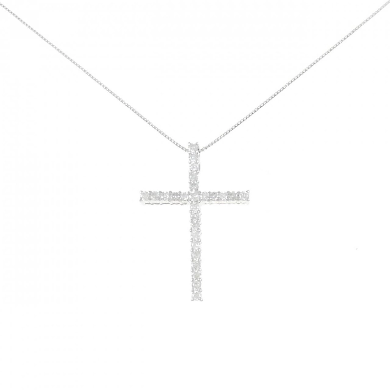 K18WG Dây chuyền kim cương chéo 0.50CT - Hàng hiệu Chính hãng 859142