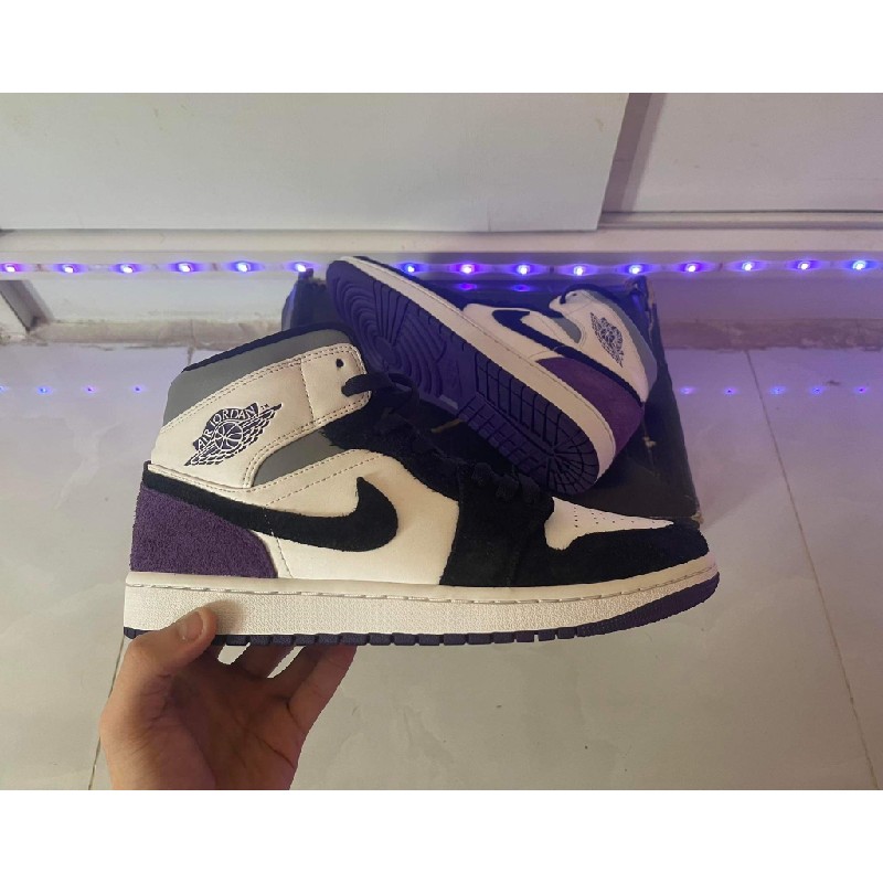 GIÀY THỂ THAO JORDAN 1 MID SE PURPLE HEEL PHỐI MÀU 10163