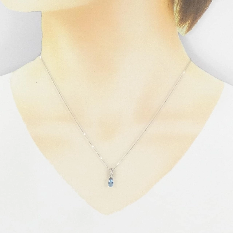 K18WG Aquamarine Necklace - Hàng hiệu Authentic 861179