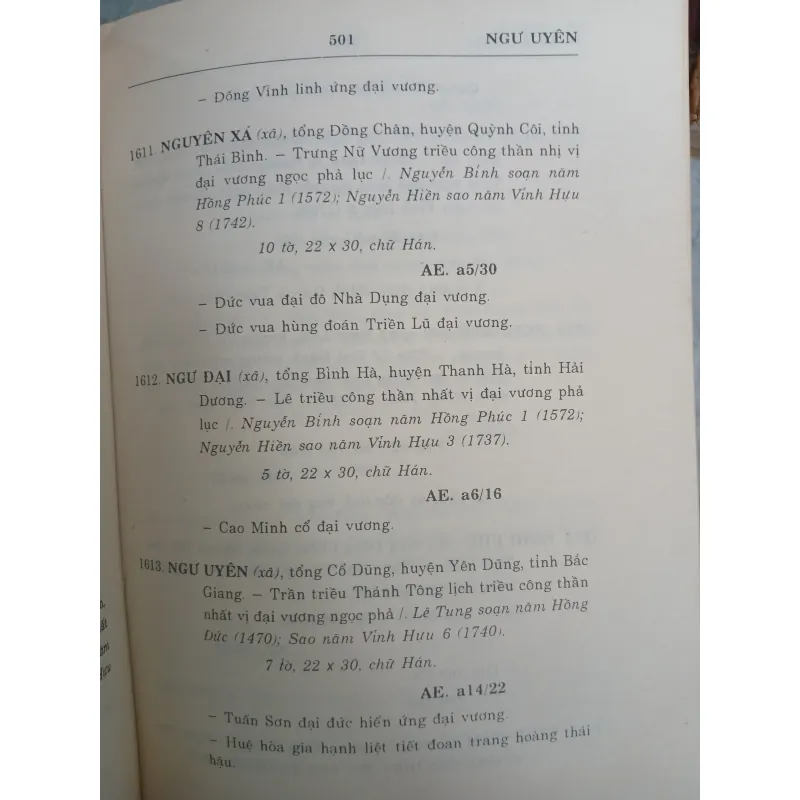 BẢNG TRA THẦN TÍCH THEO ĐỊA DANH LÀNG XÃ - NGUYỄN THỊ PHƯỢNG chủ biên 755702