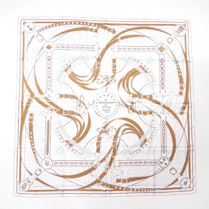 HERMES LA RPROMENADE DU MATIN H923986S Khăn choàng hai mặt 140 - Hàng hiệu Chính hãng 837873