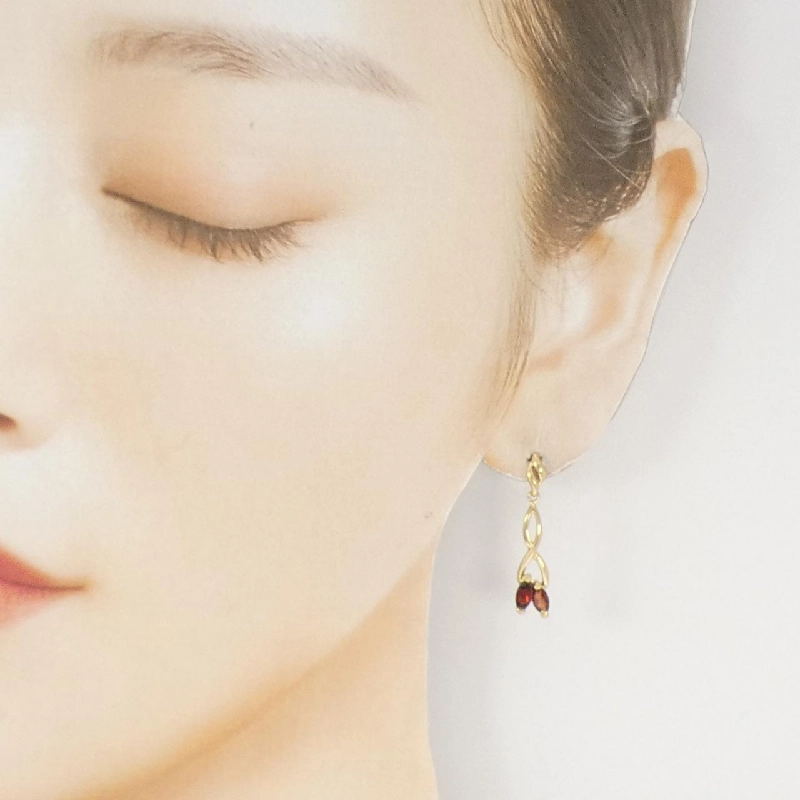 K18YG Garnet Bông tai - Hàng hiệu Chính hãng 865517