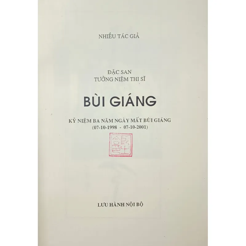 Đặc san tưởng niệm thi sĩ Bùi Giáng 739845