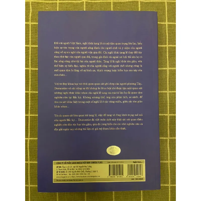 Nghi thức tang lễ của người An Nam Mới 90% 2020 Gustave Dumoutier TSTK1705 SÁCH LỊCH SỬ - CHÍNH TRỊ - TRIẾT HỌC 351717