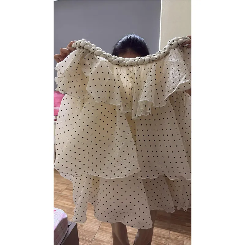 đầm trễ vai thắt nơ tơ tầng 989752