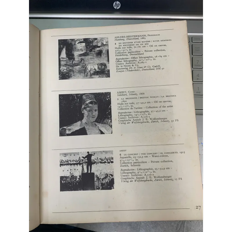 CATALOGUE DE REPRODUCTIONS EN COULEURS DE PEINTURES 1860 À 1961 - UNESCO 795864