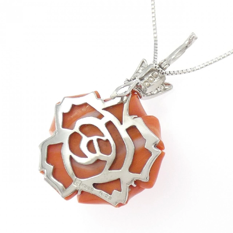 K18WG Rose Coral Necklace - Hàng hiệu Authentic 856921