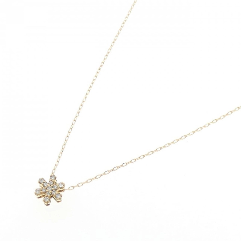 K18YG Tuyết Flake Kim Cương Dây Chuyền 0.14CT - Hàng hiệu Chính hãng 858988