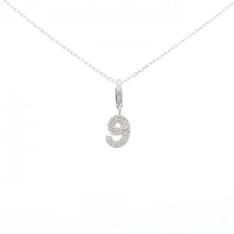 K18WG Số 9 Dây chuyền kim cương 0.09CT - Hàng hiệu Chính hãng 862041