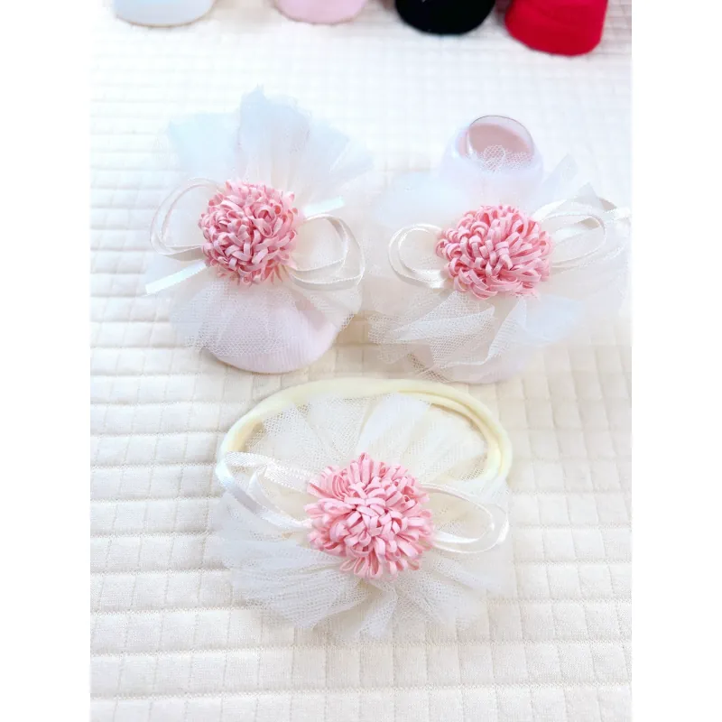 Set tất và băng đô xinh xắn cho bé gái 0-12 tháng  793094