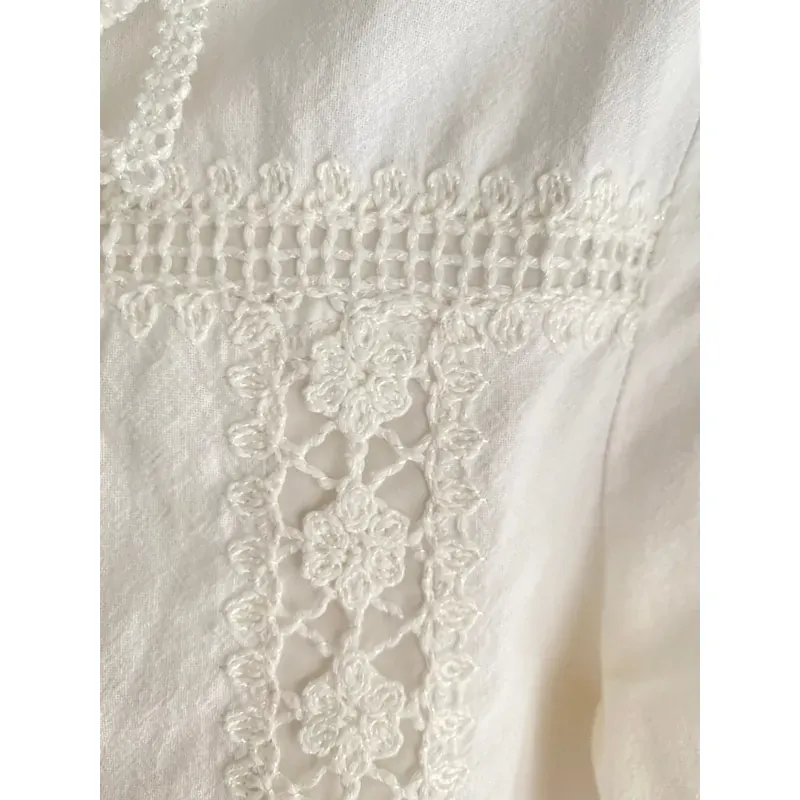 MỚI 99%***ÁO SƠ MI ZARA TRẮNG REN CROPTOP DÀI TAY* REN CÁCH ĐIỆU* TẶNG QUÀ 0Đ FREESHIP 588228
