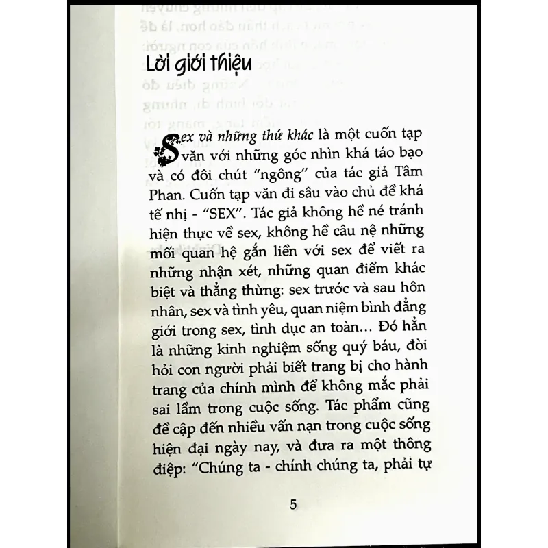 SEX  VÀ NHỮNG THỨ KHÁC -Tạp văn Tâm Phan 1009148