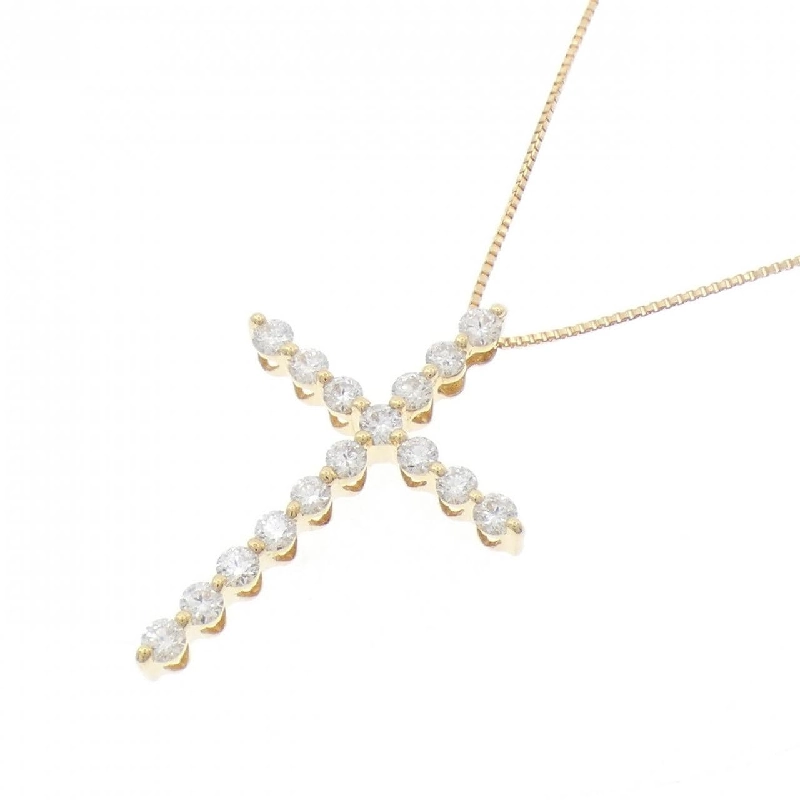 K18YG Dây chuyền kim cương hình chữ thập 0.50CT - Hàng hiệu Chính hãng 856806