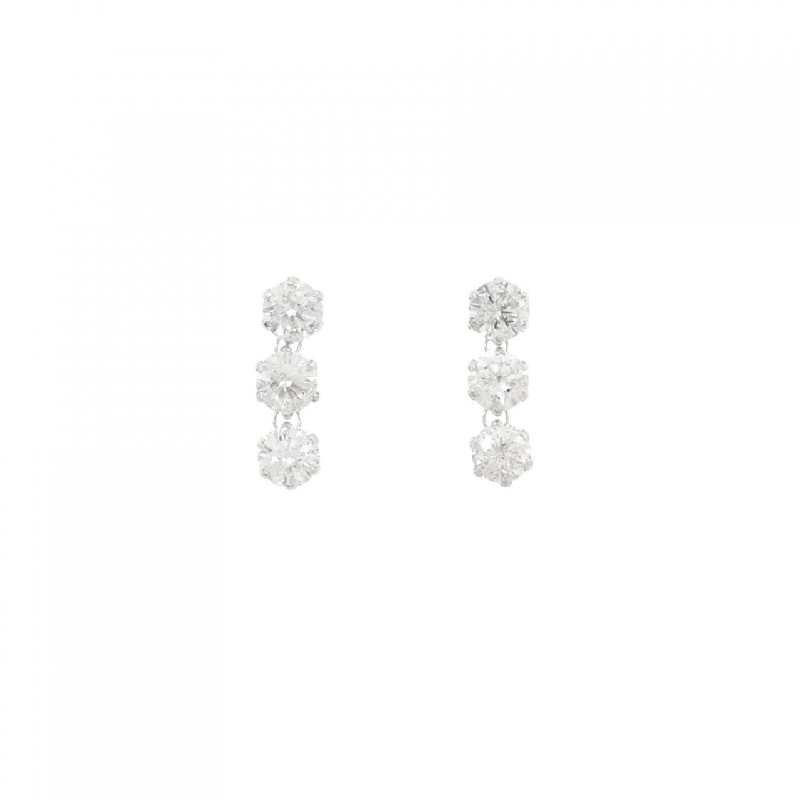 K18WG Bông tai kim cương ba viên 2.00CT - Hàng hiệu Chính hãng 868864