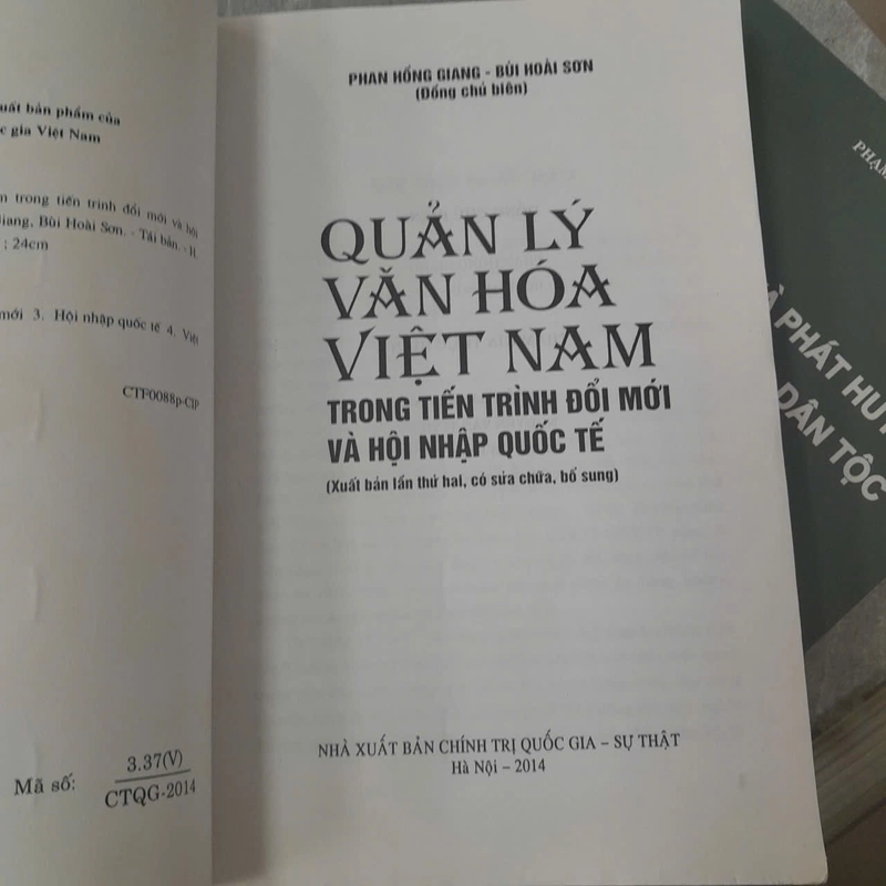 QUẢN LÝ VĂN HÓA VIỆT NAM TRONG TIẾN TRÌNH ĐỔI MỚI VÀ HỘI NHẬP QUỐC TẾ 542007