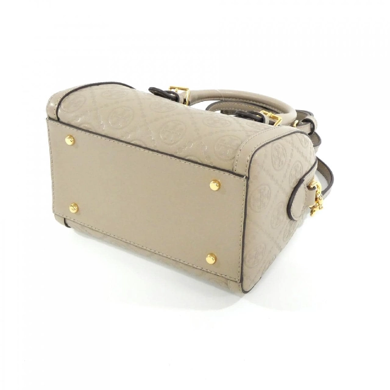 【Sản phẩm mới】Tory Burch T Monogram Da Petit Barrel Bag 158528 Túi Boston 614073