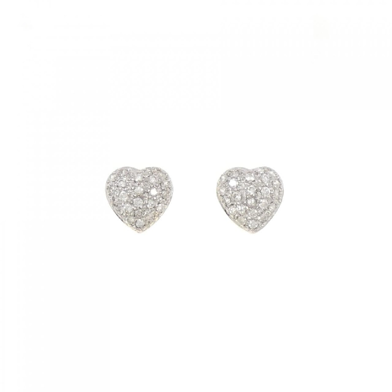 K18YG/K18WG Pave Heart Diamond Earrings - Hàng hiệu Authentic 865332