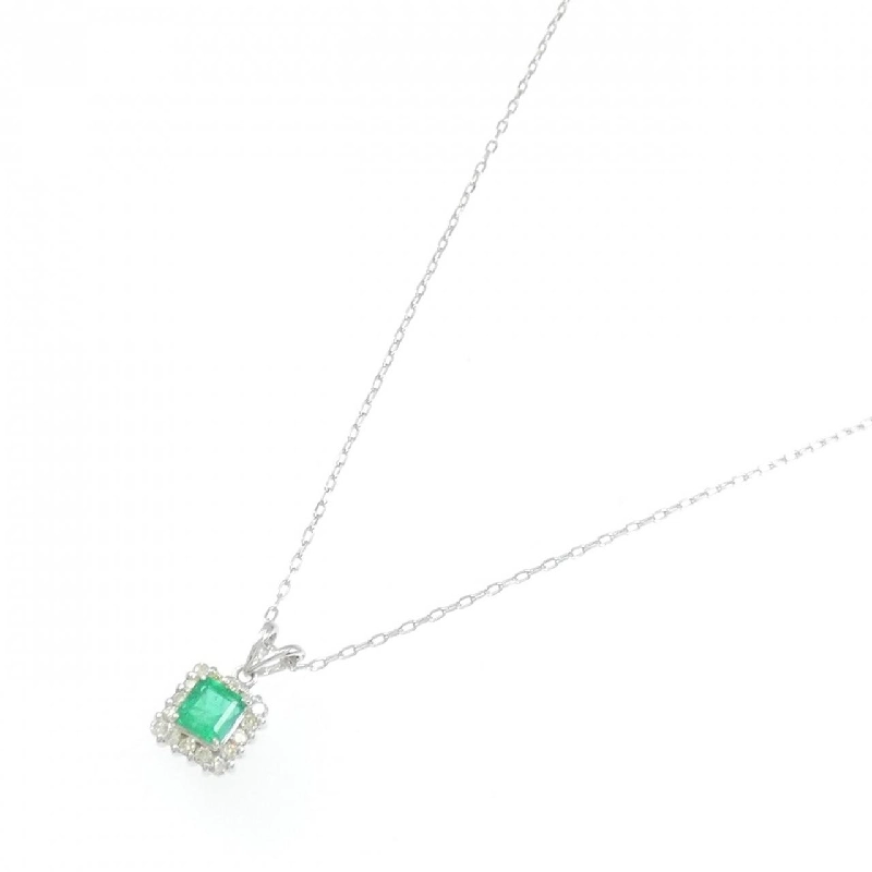 K18WG Dây chuyền ngọc lục bảo 0.45CT - Hàng hiệu Authentic 860176